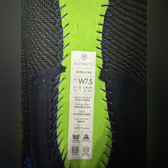 Rothy’s The Point Green Plaid, sz 7.5 - Picture 6 of 8